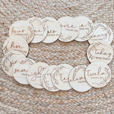 Hello Fern Wooden Month Milestone Disc Set - Whimsical