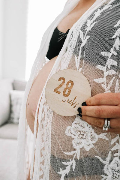 Hello Fern Wooden Pregnancy Milestone Disc Set - Classic