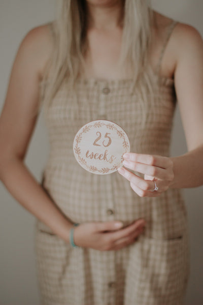 Hello Fern Wooden Pregnancy Milestone Disc Set - Wreath