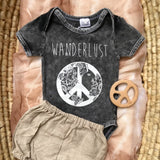 Tiny Gypsy Short Sleeve Onesie - Wanderlust - Stonewash