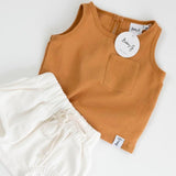 Bobby G Dainty Linen Top - Tan