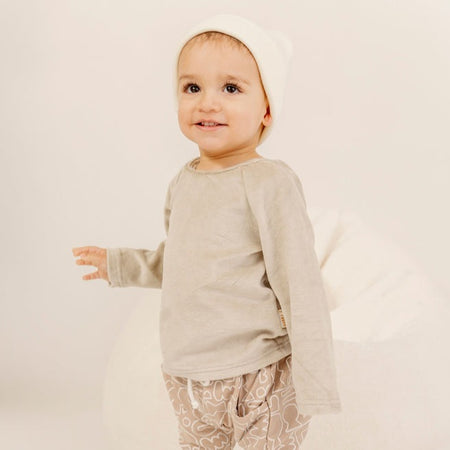 Milky Grey Stitch Denim Jean