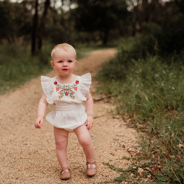 Peggy Valley Playsuit - White