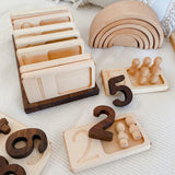 Wooden Number Tray Set