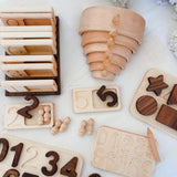 Wooden Number Tray Set