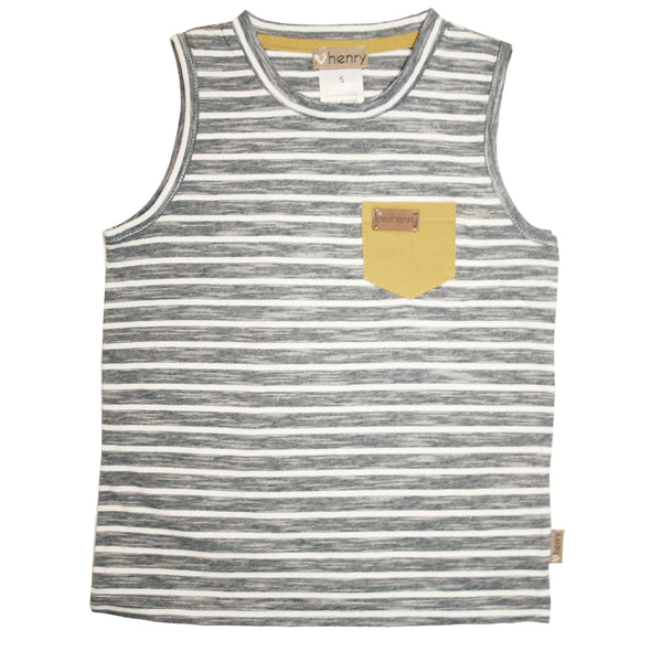 Love Henry Surf Singlet - Monochrome Stripe