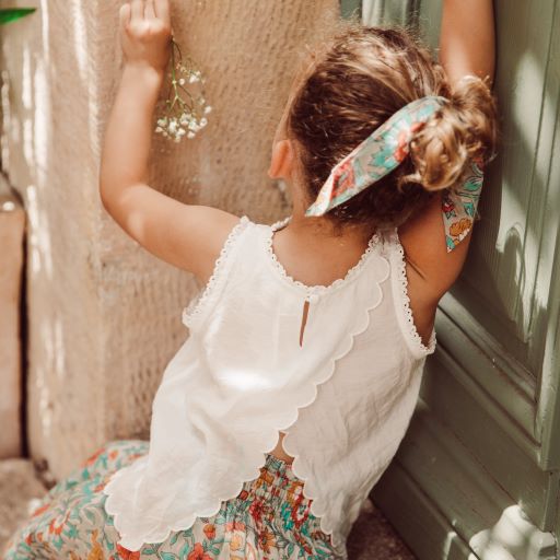 Louise Misha Solenia Top - Off White Satin Cotton