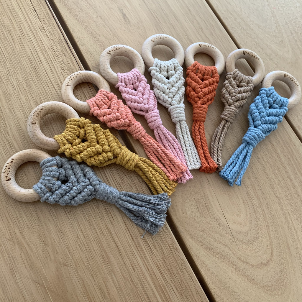 Love Macrame - Macrame Teether - Tangerine
