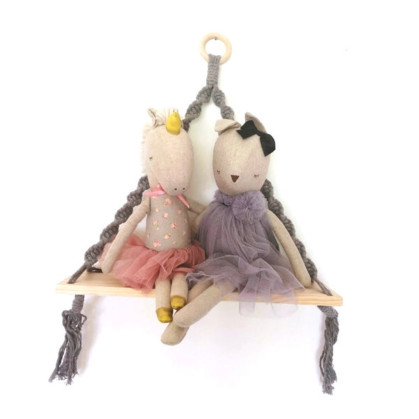 Love Macrame - Macrame Shelf Swing - Grey