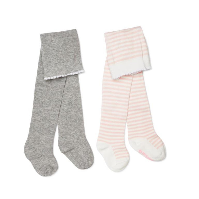 Marquise Knitted Tights - 2 Pack Grey/Pink
