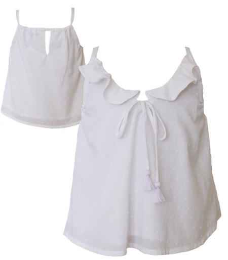 Miilovemu Cut Work Top - Cream