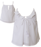 Miilovemu Frill Camisole - White Swiss Dot Cotton