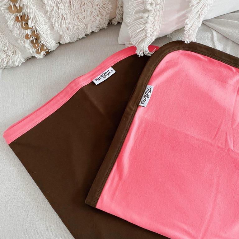 MilkMe Organic Cotton Swaddle Blanket - Pink Chocolate