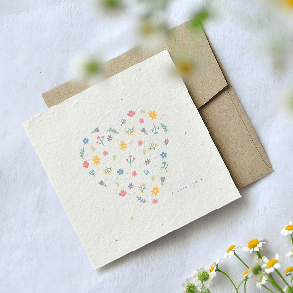 Nurturing Nature Cards - Floral Heart Plantable Greeting Card
