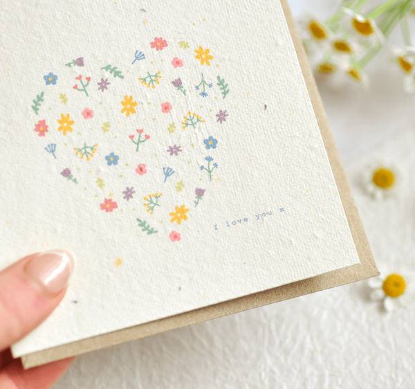Nurturing Nature Cards - Floral Heart Plantable Greeting Card