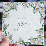 Nurturing Nature Cards - Thanks For Helping Me Grow Plantable Gift Card