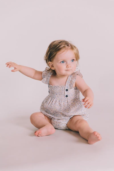 Peggy Edie Playsuit - Mini Blue Floral
