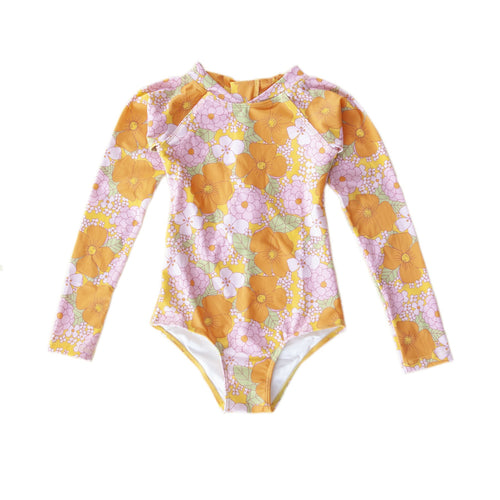 Peggy Maggie Long Sleeve Swimsuit - Dahlia Print