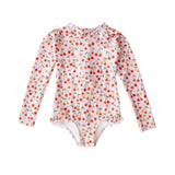 Peggy Violet Long Sleeve Swimsuit - Cherry Print