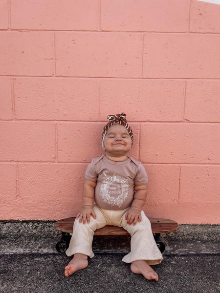 Tiny Gypsy Short Sleeve Onesie - Wildflowers - Mauve