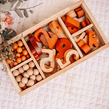 Wooden Number Tray Set