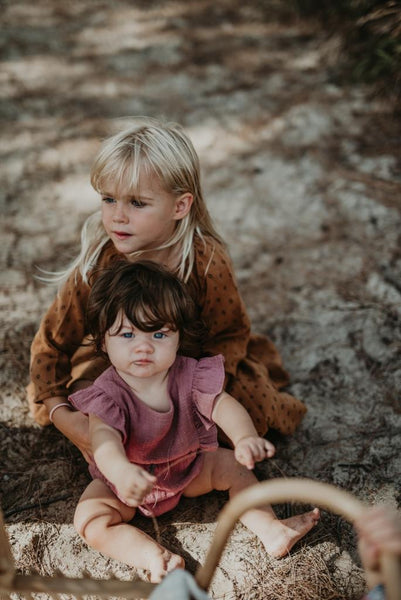 Ruffets and Co Pepper Romper - Cameo Pink