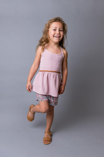 Love Henry Racer Back Floaty Top - Dusty Pink