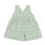 Goldie + Ace Sara Denim Shortalls - Daisies - Green