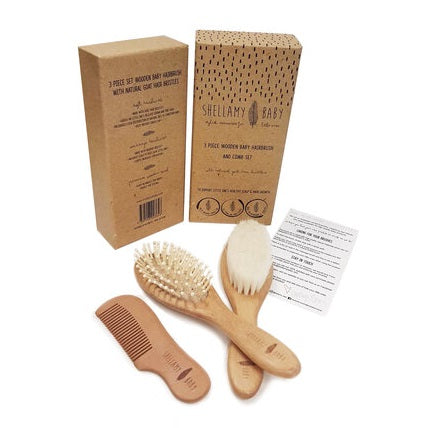Shellamy Baby - Wooden Baby Hairbrush and Comb Set