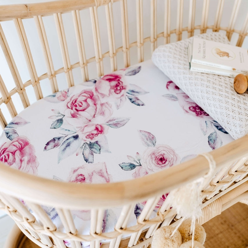 Snuggle Hunny Fitted Bassinet Sheet - Lilac Skies