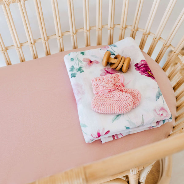 Snuggle Hunny Fitted Bassinet Sheet - Lullaby Pink