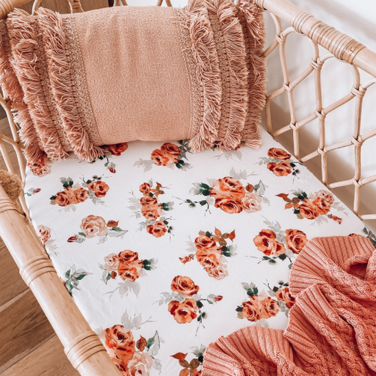 Snuggle Hunny Fitted Bassinet Sheet - Rosebud