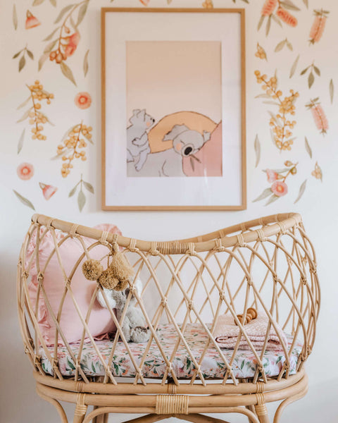 Snuggle Hunny Fitted Bassinet Sheet - Wattle