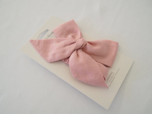 Snuggle Hunny Bow Pre-Tied Headband Wrap - Dusty Pink Linen