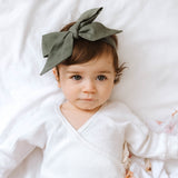 Snuggle Hunny Bow Pre-Tied Headband Wrap - Dusty Olive