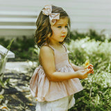 Snuggle Hunny Clip Bow - Nude Medium
