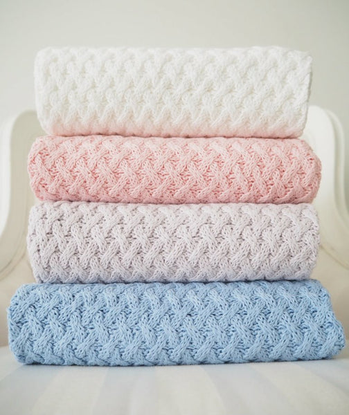 Snuggle Hunny Diamond Knit Blanket - Warm Grey