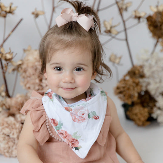Snuggle Hunny Bandana Dribble Bib - Rosebud