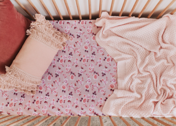 Snuggle Hunny Fitted Cot Sheet - Blossom