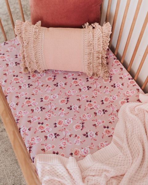 Snuggle Hunny Fitted Cot Sheet - Blossom