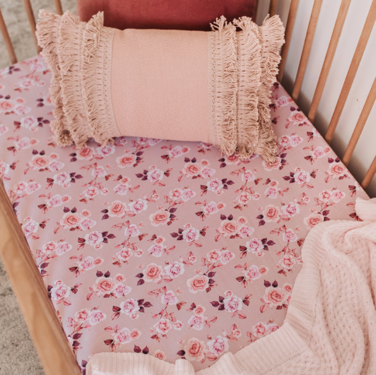 Snuggle Hunny Fitted Cot Sheet - Blossom