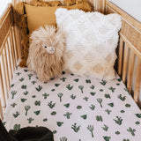 Snuggle Hunny Fitted Cot Sheet - Cactus