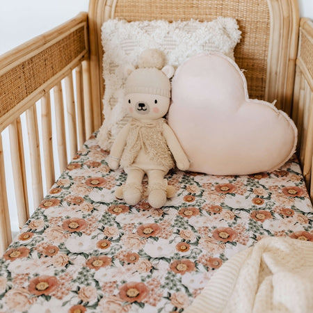 Snuggle Hunny Fitted Cot Sheet - Eucalypt