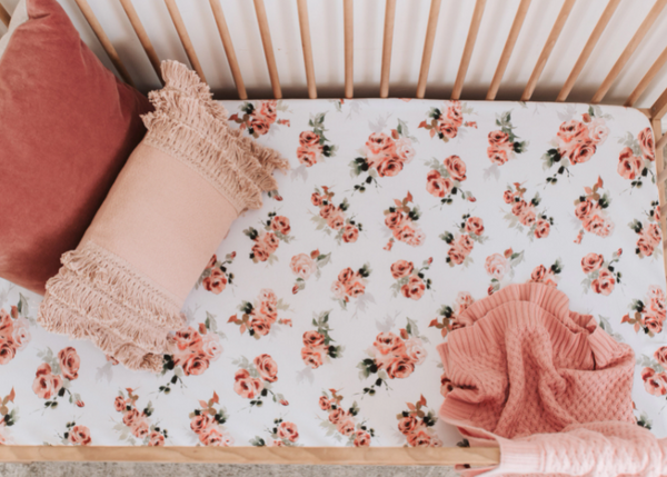 Snuggle Hunny Fitted Cot Sheet - Rosebud