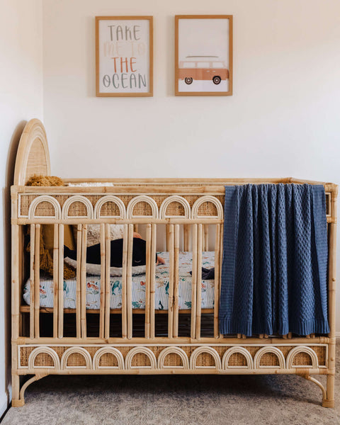 Snuggle Hunny Fitted Cot Sheet - Whale