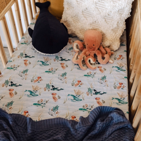 Snuggle Hunny Fitted Cot Sheet - Cactus