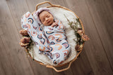 Snuggle Hunny Jersey Wrap and Beanie Set - Sunset Rainbow