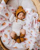 Snuggle Hunny Merino Wool Bonnet and Booties - Bronze
