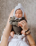 Snuggle Hunny Merino Wool Bonnet and Booties - Grey