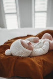 Snuggle Hunny Merino Wool Bonnet and Booties - Ivory